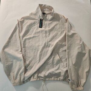 Diamond Supply Co ¼-Zip Windbreaker — Men’s XXL | Beige Lightweight Pullover
